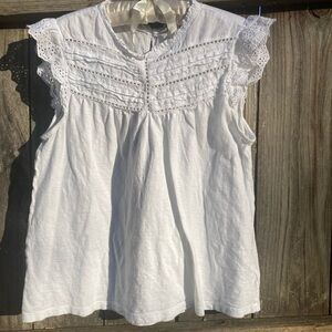 Lucky Brand cotton white eyelet top